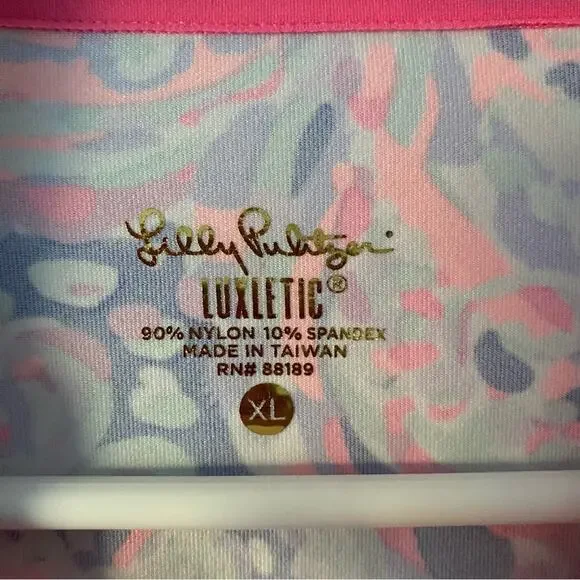 Lilly Pulitzer Luxletic Playa Serena Full Zip Jacket size XL Blue Pink - Picture 10 of 10